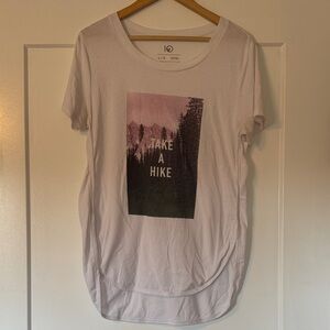 tentree White Tee with Pink and Black Graphic